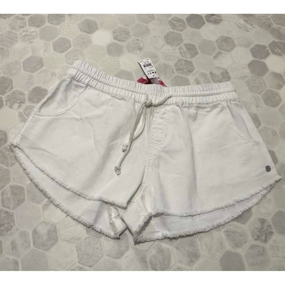 NWT Roxy Women's Shorts Size Large White Drawstring, $50.00 MSRP